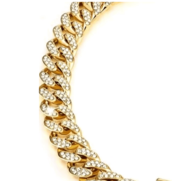 Pet Neclace - Gold Strass Chain