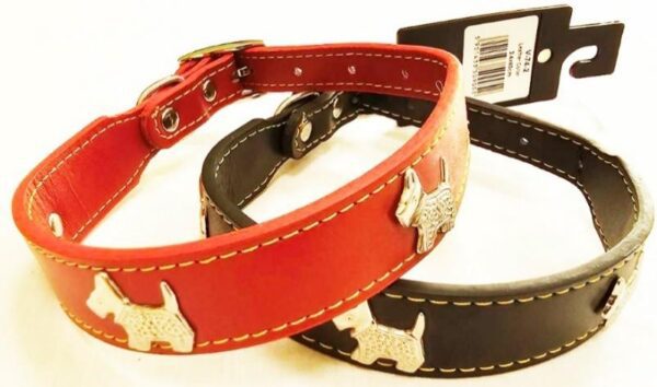 Δερμάτινο κολάρο σκύλου με ντεκόρ - Dog Leather Collar With Decor