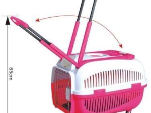 Dog Transport Cage- White&Pink