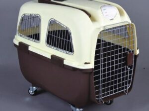 Dog Transport Cage- Cream& Brown